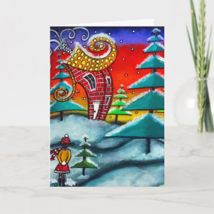 De Snowball Fight Kerstcard Feestdagen Kaart