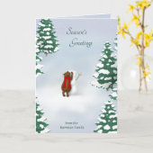 De Snowbear gepersonaliseerde vakantie begroeting Kaart (Gele Bloem)