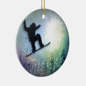 De Snowboarder: Lucht Keramisch Ornament (Rechts)