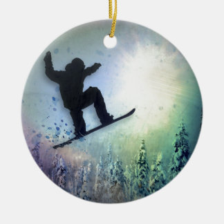 De Snowboarder: Lucht Keramisch Ornament