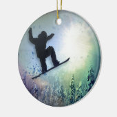 De Snowboarder: Lucht Keramisch Ornament (Links)