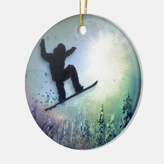 De Snowboarder: Lucht Keramisch Ornament (Links)
