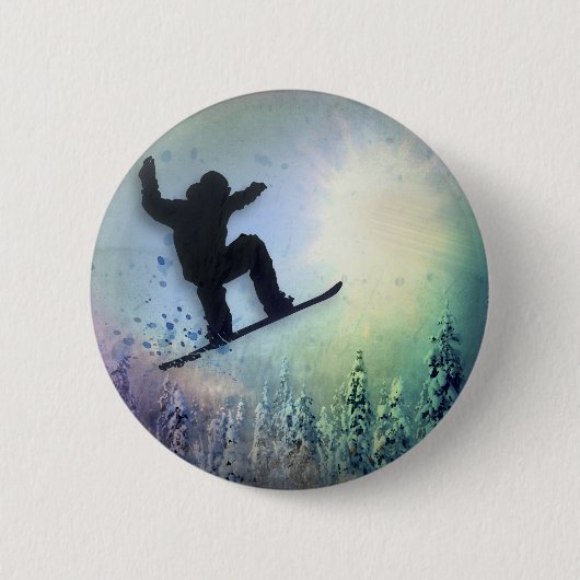 De Snowboarder: Lucht Ronde Button 5,7 Cm (Voorkant)