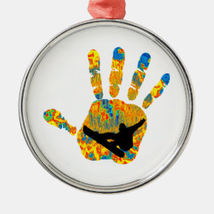 DE SNOWBOARDS-MANIER METALEN ORNAMENT