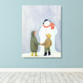 De Snowman 2 Canvas Afdruk (Insitu (Houten vloer))