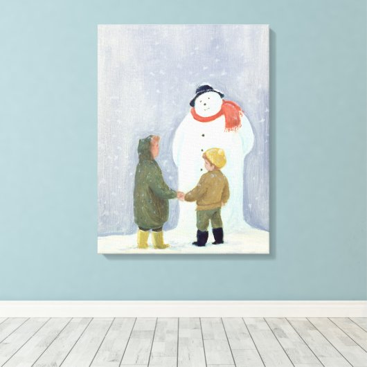 De Snowman 2 Canvas Afdruk (Insitu (Houten vloer))