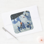 De Snowman 2 Vierkante Sticker (Envelop)