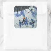 De Snowman 2 Vierkante Sticker (Tas)