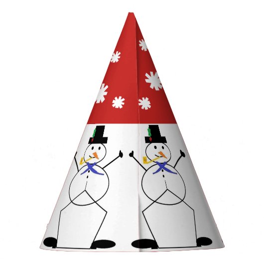 "De Snowman bevroeden" Kerstmis/Pet van de Birthda Feesthoedjes (Achterkant)