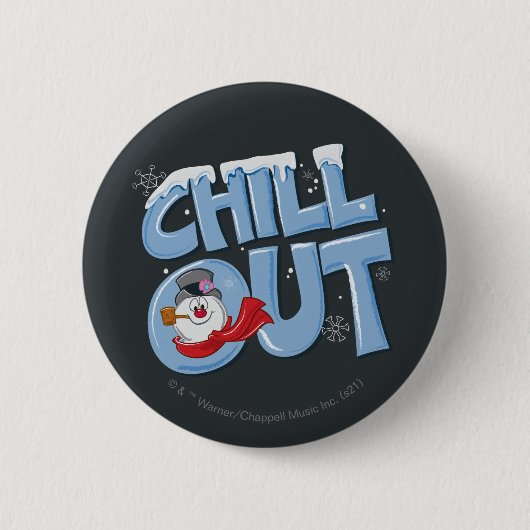 De Snowman™ bevuilen | Chill-out Ronde Button 5,7 Cm (Voorkant)