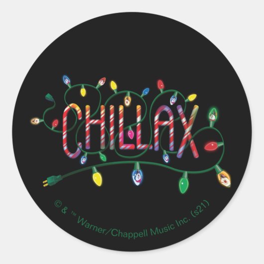 De Snowman™ bevuilen | "Chillax"-vakantielichten Ronde Sticker (Voorkant)