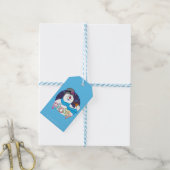 De Snowman™ bevuilen | Colorful Candy Cane Name Cadeaulabel (Met Touw)
