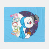 De Snowman™ bevuilen | Colorful Candy Cane Name Fleece Deken (Voorkant (Horizontaal))