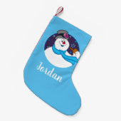 De Snowman™ bevuilen | Colorful Candy Cane Name Kleine Kerstsok (Voorkant (Hangend))