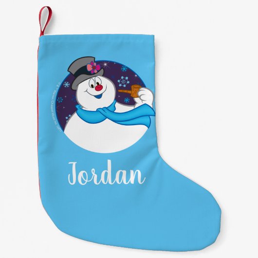 De Snowman™ bevuilen | Colorful Candy Cane Name Kleine Kerstsok (Voorkant)