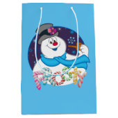 De Snowman™ bevuilen | Colorful Candy Cane Name Medium Cadeauzakje (Voorkant)