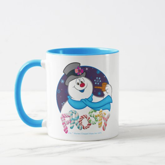 De Snowman™ bevuilen | Colorful Candy Cane Name Mok (Links)