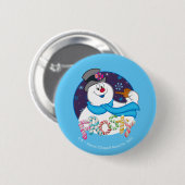 De Snowman™ bevuilen | Colorful Candy Cane Name Ronde Button 5,7 Cm (Voorkant /achterkant)