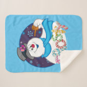 De Snowman™ bevuilen | Colorful Candy Cane Name Sherpa Deken (Voorkant (horizontaal))