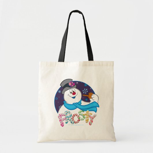 De Snowman™ bevuilen | Colorful Candy Cane Name Tote Bag (Voorkant)