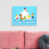 De Snowman™ bevuilen | Frosty & Children Pspelen Canvas Afdruk (Insitu (Woonkamer))