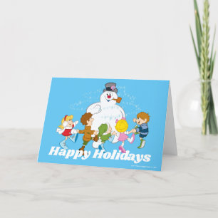De Snowman™ bevuilen   Frosty & Children Pspelen Feestdagen Kaart