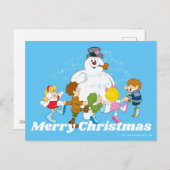 De Snowman™ bevuilen | Frosty & Children Pspelen Feestdagenkaart (Voorkant / Achterkant)