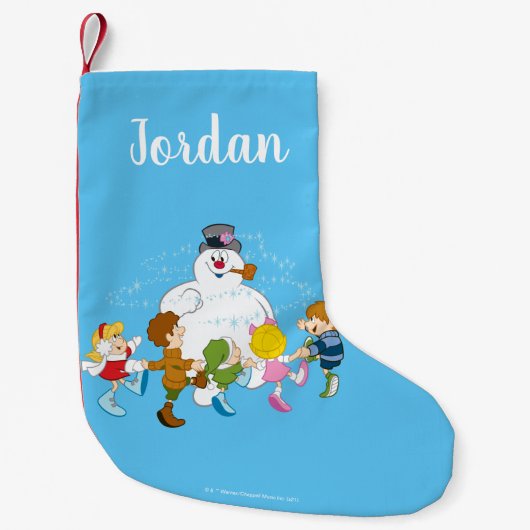 De Snowman™ bevuilen | Frosty & Children Pspelen Kleine Kerstsok (Voorkant)