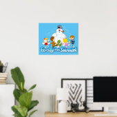 De Snowman™ bevuilen | Frosty & Children Pspelen Poster (Thuiskantoor)