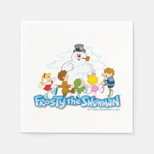 De Snowman™ bevuilen   Frosty & Children Pspelen Servet