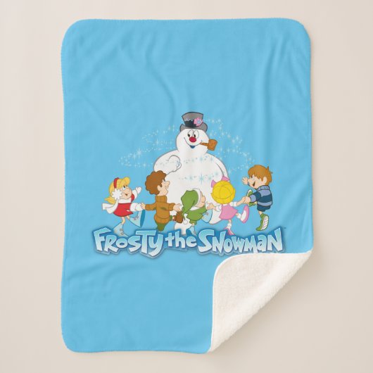 De Snowman™ bevuilen | Frosty & Children Pspelen Sherpa Deken (Voorkant)