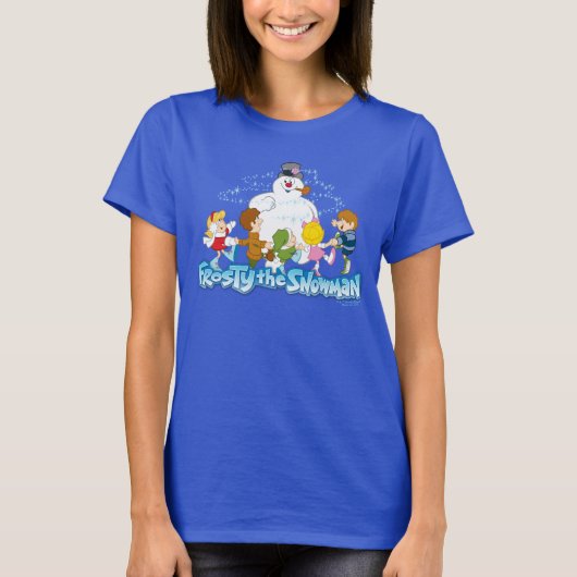 De Snowman™ bevuilen | Frosty & Children Pspelen T-shirt (Voorkant)