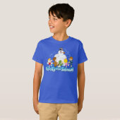 De Snowman™ bevuilen | Frosty & Children Pspelen T-shirt (Voorkant volledig)