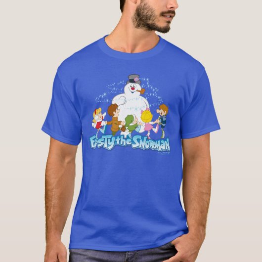 De Snowman™ bevuilen | Frosty & Children Pspelen T-shirt (Voorkant)