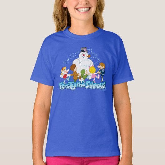 De Snowman™ bevuilen | Frosty & Children Pspelen T-shirt (Voorkant)