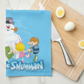 De Snowman™ bevuilen | Frosty & Children Pspelen Theedoek (Quarter Fold)