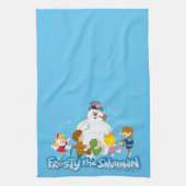 De Snowman™ bevuilen | Frosty & Children Pspelen Theedoek (Verticaal)