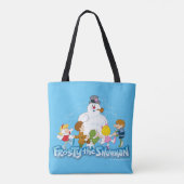 De Snowman™ bevuilen | Frosty & Children Pspelen Tote Bag (Achterkant)