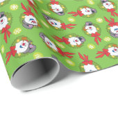 De Snowman™ bevuilen | Frosty Holiday Wreath Cadeaupapier (Rol Hoek)