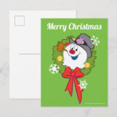 De Snowman™ bevuilen | Frosty Holiday Wreath Feestdagenkaart (Voorkant / Achterkant)