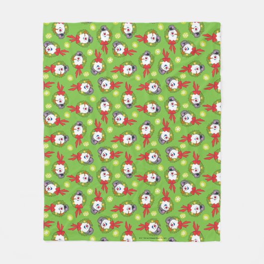 De Snowman™ bevuilen | Frosty Holiday Wreath Fleece Deken (Voorkant)