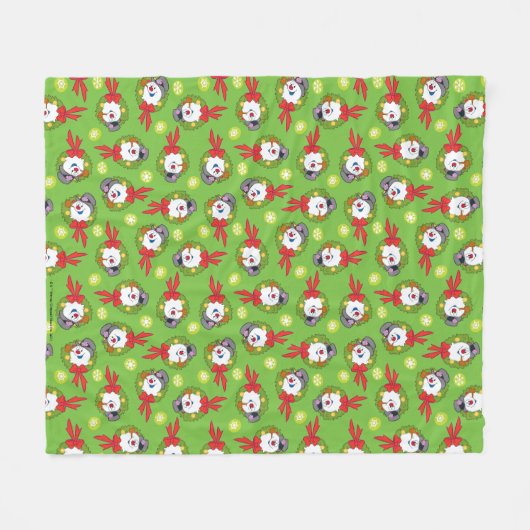 De Snowman™ bevuilen | Frosty Holiday Wreath Fleece Deken (Voorkant (Horizontaal))