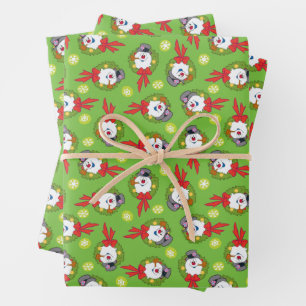 De Snowman™ bevuilen   Frosty Holiday Wreath Inpakpapier Vel