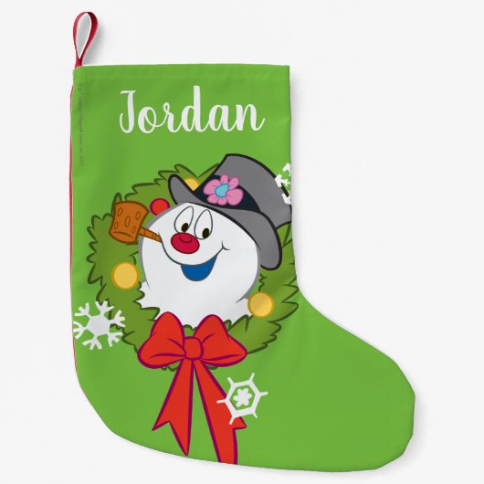 De Snowman™ bevuilen | Frosty Holiday Wreath Kleine Kerstsok (Voorkant)
