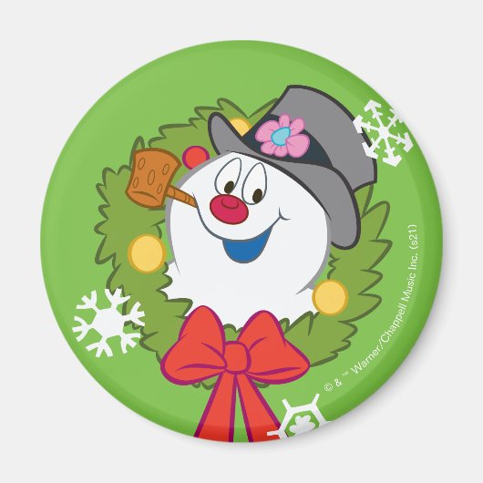De Snowman™ bevuilen | Frosty Holiday Wreath Magneet (Voorkant)