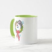 De Snowman™ bevuilen | Frosty Holiday Wreath Mok (Voorkant links)
