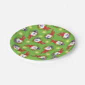 De Snowman™ bevuilen | Frosty Holiday Wreath Papieren Bordje (Gekanteld)