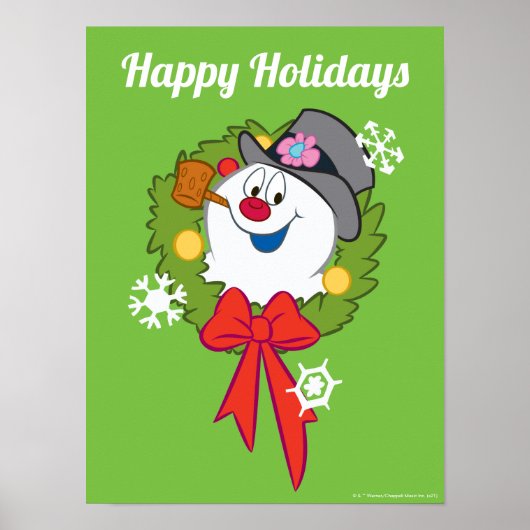 De Snowman™ bevuilen | Frosty Holiday Wreath Poster (Voorkant)
