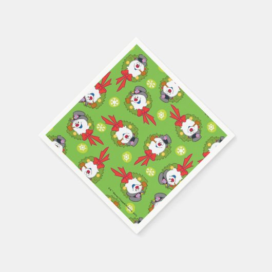 De Snowman™ bevuilen | Frosty Holiday Wreath Servet (Hoek)