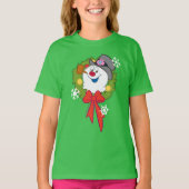 De Snowman™ bevuilen | Frosty Holiday Wreath T-shirt (Voorkant)